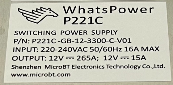 Блок питания Whatspower P221C для Whatsminer M30s M31s M32